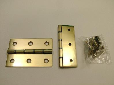 SOLID POLISHES BRASS Hinges 100 mm - Click Image to Close